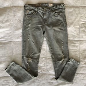 AG distressed super skinny ankle jean